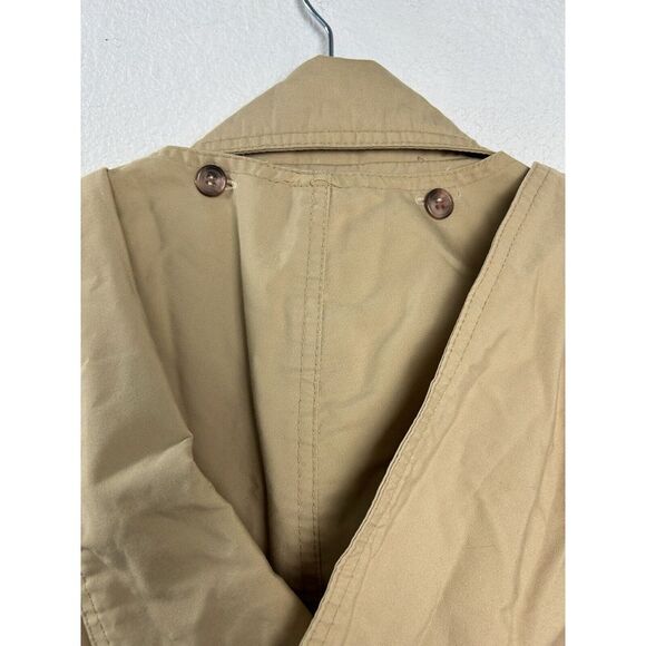Vintage The Jack Set Beige Trench Coat Removable Hood Sz 13/14 Hong Kong Pockets - Picture 9 of 10